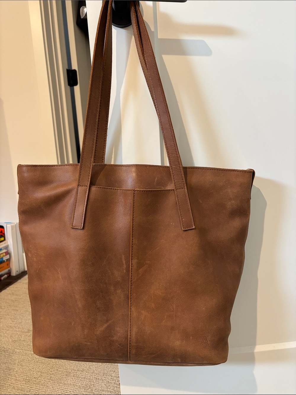 Able Brown Leather Shoulder Tote